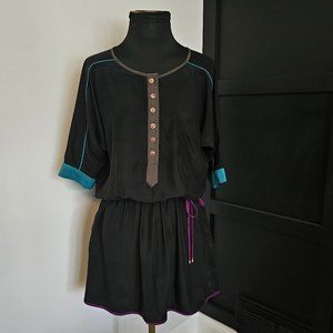 EUC *Corey Lynn Calter* Women's Black 100% Silk Mini Dress w/Pockets 0